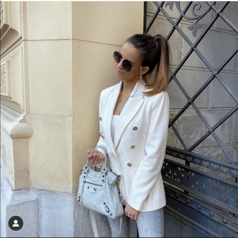 Zara Double-breasted pique blazer
